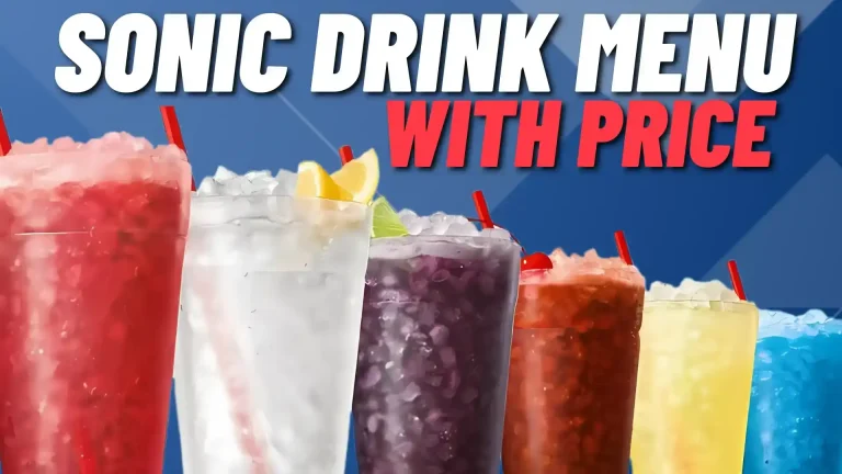 Sonic Drink Menu with Price