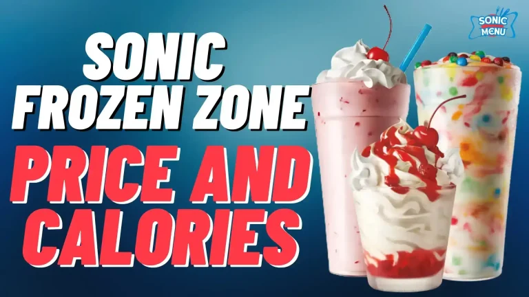 Sonic Frozen Zone Menu with Price