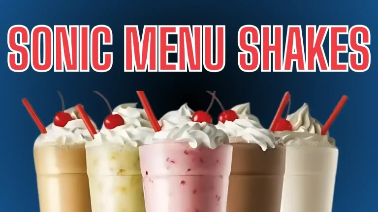 Sonic Shakes Menu with Price