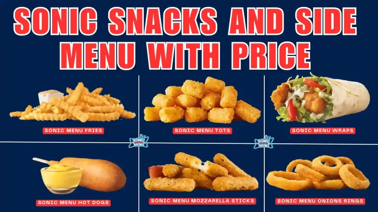 Sonic Snacks and Side Menu with Price